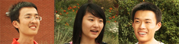 David Yin, Karen Tian and Xiao Li are studying pre-business