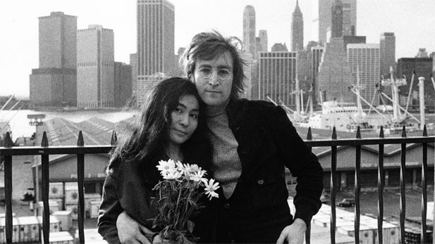 John Lennon and Yoko Ono in New York during the 70s.