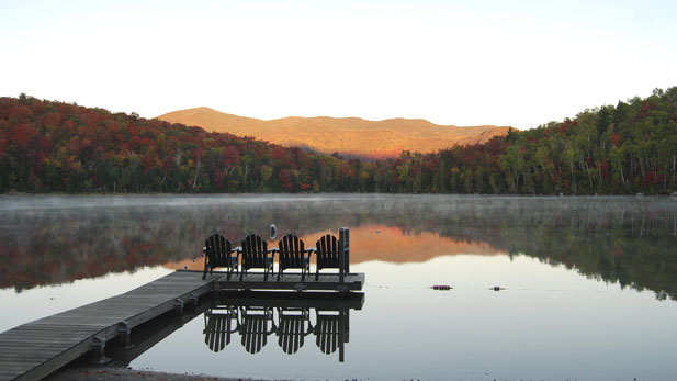 The view from the shore of Heart Lake,