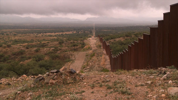 border fence cloudy spot