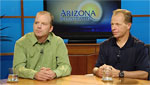Stephen DeLong (left) an assistant research professor for Biosphere 2, and John Adams (right) the assistant director of Biosphere 2 explain the upcoming events for the Biosphere 2.