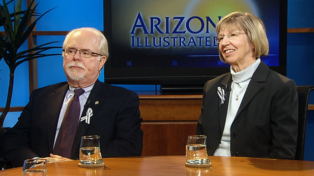 Ron Barber (left) with fellow congressional staff member Pam Simon. Both were wounded on Jan. 8, 2011.