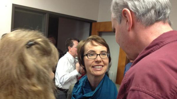 U.S. Rep. Gabrielle Giffords meets Monday with constituents who had come to see her on Jan. 8, 2011.