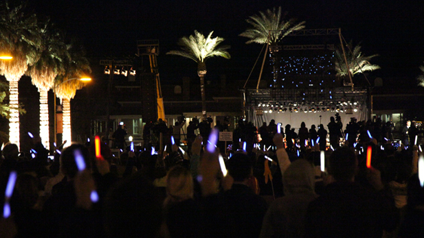 More than 2,000 supporters illuminated the University of Arizona mall during the Tucson vigil.