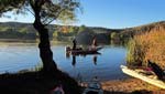 Rebecca Brukman. 10/22/12.
Two fishermen in boat at Lake Patagonia.