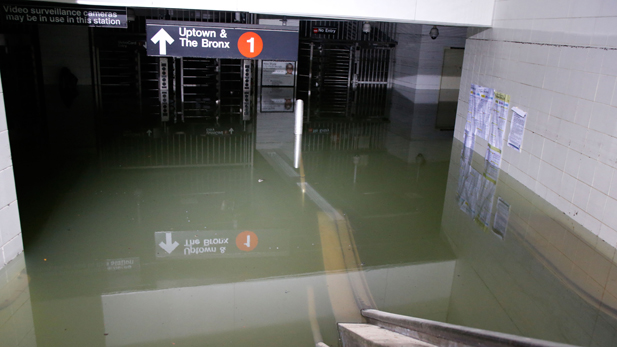 Subways in lower Manhattan are flooded after Hurricane Sandy