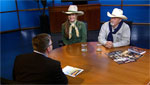 Belinda Gail (left), a singer in the duet Cowgirl True, and Steve Conroy (right) co-chair of the Cochise Cowboy Poetry and Music Gathering talk about their upcoming event.