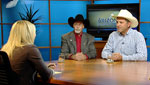 Tucson Rodeo Committee Chairman, Bill Schurg (left), and Rodeo Cowboy, Joe Parsons (right), discuss the upcoming 2012 rodeo.