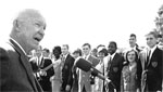 In this historic photo, Up with People members meet former President Dwight Eisenhower. Such materials will be part of the group's donation to the UA Library Special Collections.