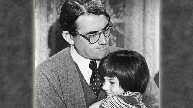 Gregory Peck and Mary Badham in To Kill a Mockingbird (1962), directed by Robert Mulligan.