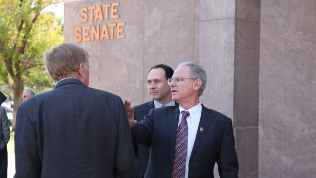 Tucson Mayor Jonathan Rothschild visits the Arizona Legislature in March to discuss the city's legislative priorities.