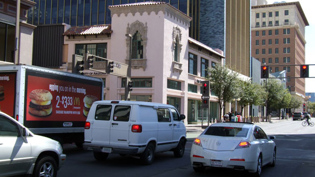 stock downtown Tucson traffic spotlight 