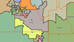 A map of the Arizona Legislative districts, as redrawn by the Arizona Independent redistricting commission in 2011 and approved by the U.S. Department of Justice in 2012.