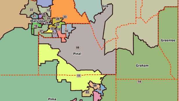 AZ legislative map 2012 spotlight