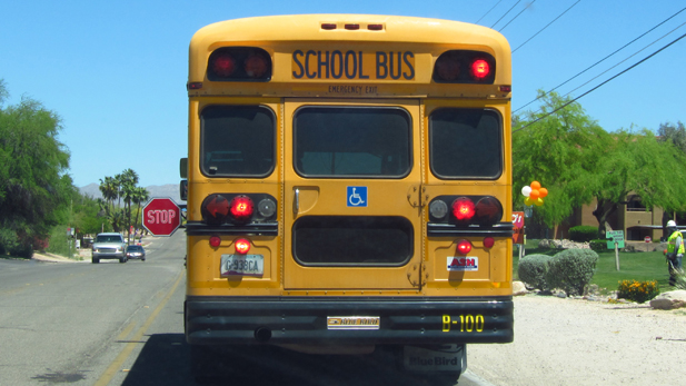 back of school bus spotlight