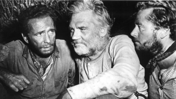 (L to R): Humphrey Bogart, Walter Huston, and Tim Holt starring in the 1948 film classic "The Treasure of the Sierra Madre"