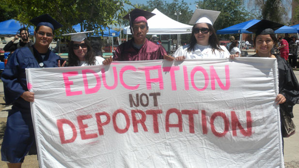 DREAM students supporting education over deportation.