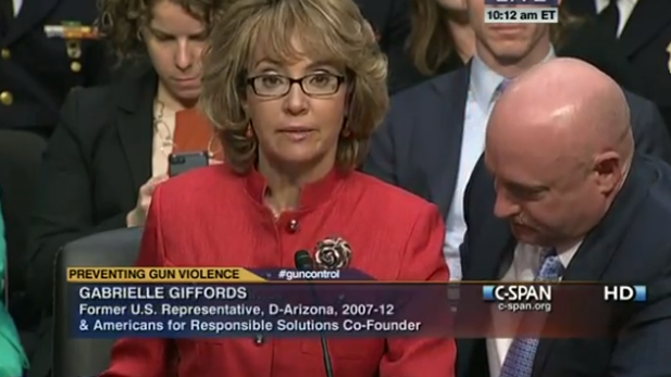 Former Rep. Gabrielle Giffords testifies before Senate Judiciary Committee, Jan. 30, 2013.