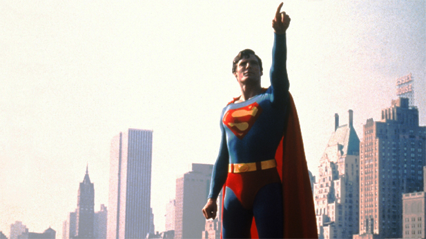 Christopher Reeve in Superman: The Movie, 1978.