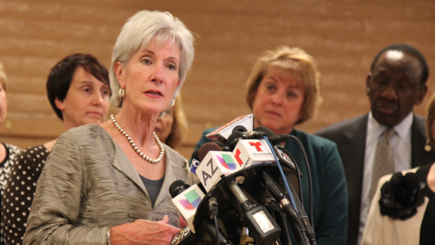 U.S. Health and Human Services Secretary Kathleen Sebelius in Phoenix Oct. 24, 2013.