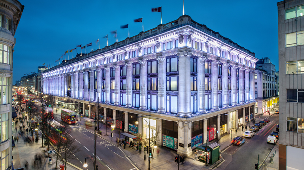 Selfridges east corner in London.