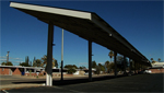 A solar panel at the Mother of Sorrows Catholic Parish and School.