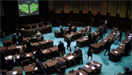 Member of the Arizona state Legislature meet at the Senate Building.