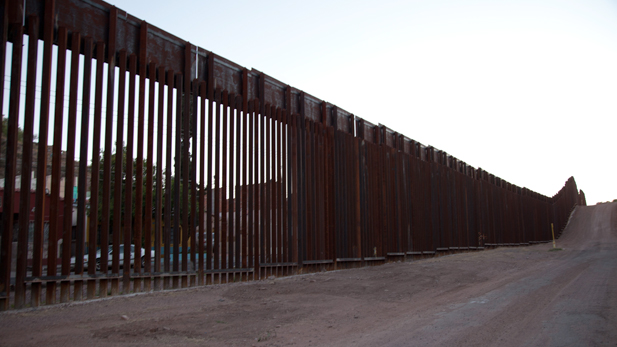 The fence separating the U.S. from Mexico in Nogales, Ariz. 