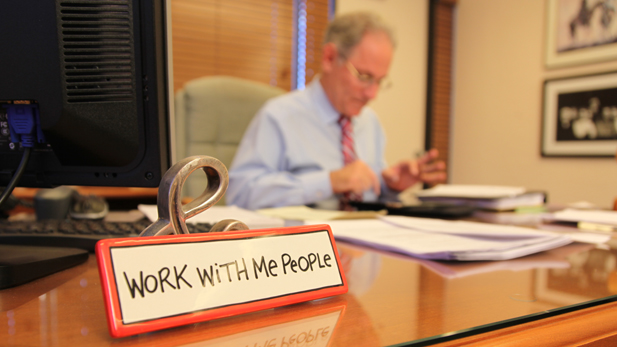 Tucson Mayor Jonathan Rothschild works in his office at city hall.