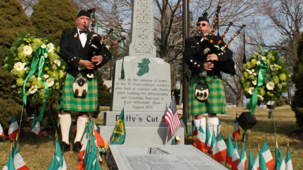 Burial ceremony at Duffy’s Cut with Watson brothers.