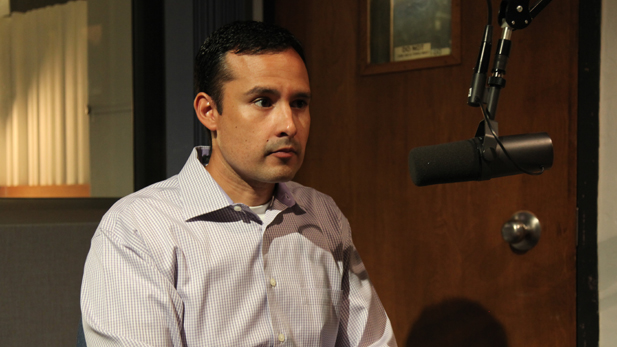 H.T. Sanchez, TUSD's new superintendent inside the Arizona Public Media radio studios.