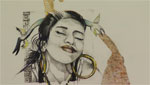 Cristina Cardenas shows empowerment through this painting of a Mexican American woman.