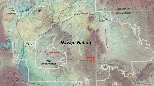 Navajo Nation map SPOT