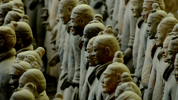 Row of terracotta warriors, Pit One, TAM