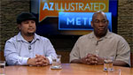 Cesar Aguirre, volunteer at Casa Maria, and Alan Jolivett, Hurricane Katrina evacuee, discuss the state of poverty, especially as it relates to the working poor.