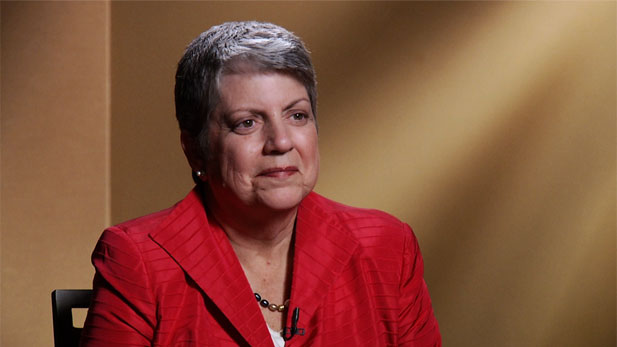 Janet Napolitano, President of the University of California, discusses her new job, the border, and life outside the Washington, DC beltway.