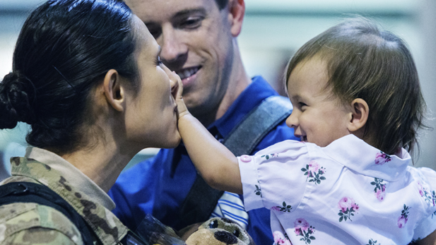 Star Lopez is reunited with her husband, Chris Phelan, and her daughter River, whom she hasn’t seen in person since she was a few months old.