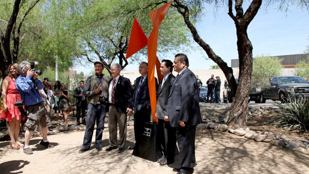 Tucson's mayor and Mexican officials unveil new sculpture at Sunset Park in front of City Hall