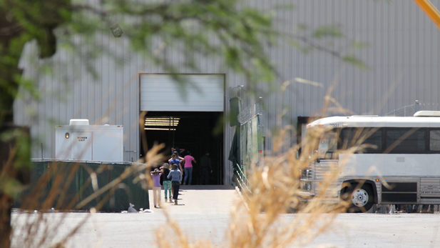 Immigrant children at Border Patrol's Nogales warehouse where they were processed and detained in June 2014.