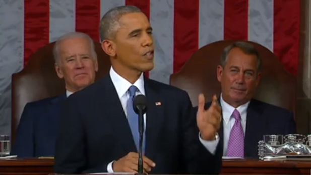 President Barack Obama delivers his 2015 State of the Union Address to congress.