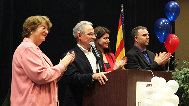 Democratic incumbents Shirley Scott, Jonathan Rothschild, Regina Romero and Paul Cunningham celebrated on Tuesday night. 