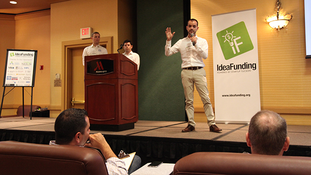 The team from digital real estate marketing firm InHouse pitches their company to the judges at IdeaFunding.