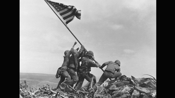 Marines raised the American flag of victory atop Mt. Suribachi on February 23, 1945 – only 5 days into the 36 day battle of Iwo Jima.
