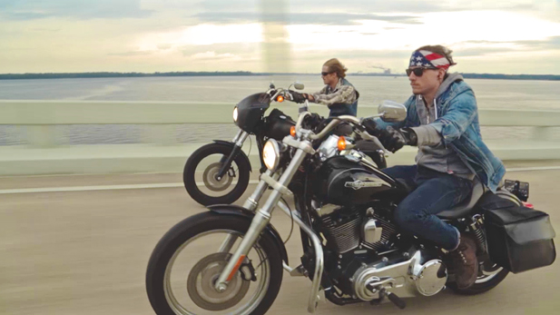 Friends and fellow combat vets Doc King (left) and Daniel Egbert (right/front) set out on a 6,500-mile motorcycle journey to raise awareness about veteran suicide and to explore treatment options for post traumatic stress.