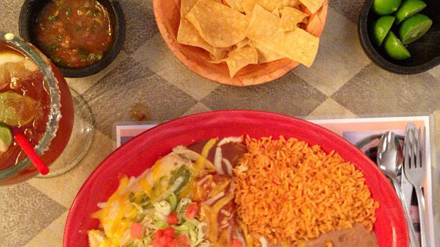 A combination platter at Rigo's Mexican Restaurant.