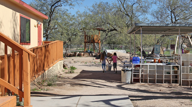 Two girls at the Tucson Waldorf School, 3605 E. River Road.