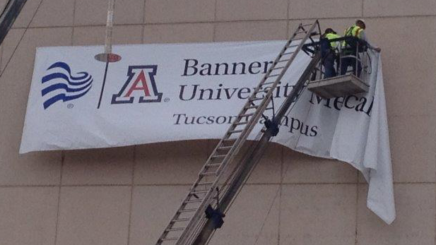 Banner Health sign spotlight