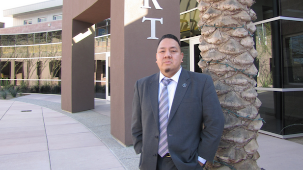 Fred Urbina, Pascua Yaqui attorney general, outside the tribe's new justice complex near Tucson.