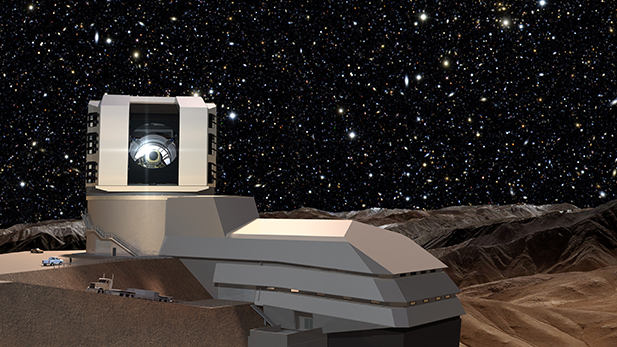 A computer-generated image of LSST's location on Cerro Pachón in Chile. (Image by Todd Mason, Mason Productions Inc./LSST Corporation)