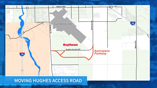 Hughes Access Road moving map